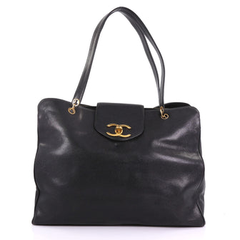 Chanel Model: Vintage Supermodel Weekender Bag Caviar Large Black 38218/222