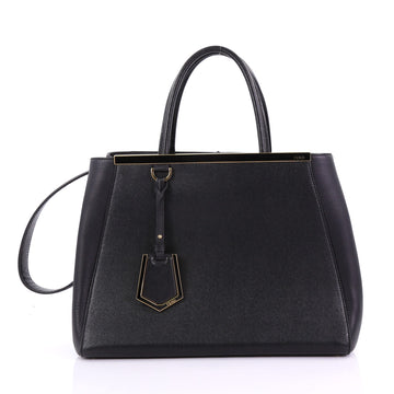 Fendi 2Jours Handbag Leather Large Black 38218226