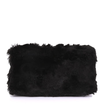 Prada Clutch Faux Fur Oversized Black 38218228