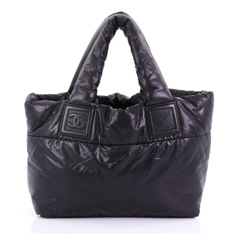 Chanel Coco Cocoon Reversible Tote Quilted Nylon Small Black 38218259