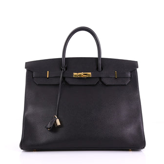 Hermes Birkin Handbag Black Ardennes with Gold Hardware 38218277