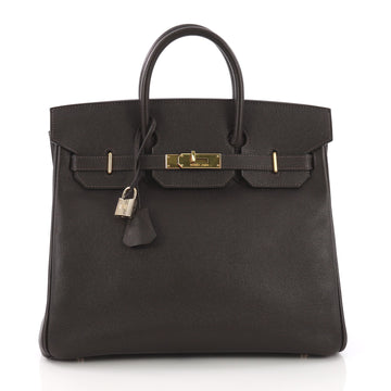 Hermes Birkin HAC Handbag Brown Epsom with Gold 38218282