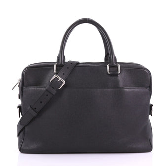 Louis Vuitton Porte-Documents Business Bag Taiga Leather PM Black 3821831
