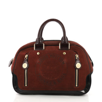 Louis Vuitton Model: Havane Stamped Trunk Bowler Bag Suede GM  Brown 38218/51
