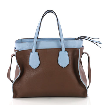 Gucci Ramble Layered Tote Pebbled Leather Medium Brown 382186