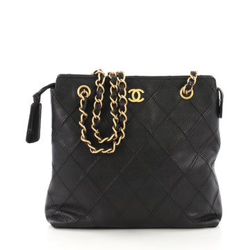 Chanel Vintage Chain Tote Quilted Caviar Medium Black 3821880