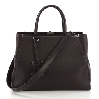 Fendi 2Jours Handbag Leather Large Brown 3821881