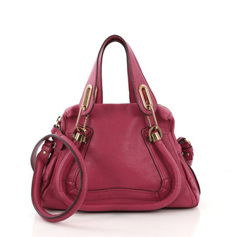 Chloe Paraty Top Handle Bag Leather Small Pink 3821882