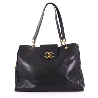 Chanel Vintage Supermodel Weekender Bag Caviar Large 3821895