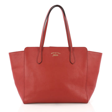 Gucci Swing Tote Leather Medium Red 382418