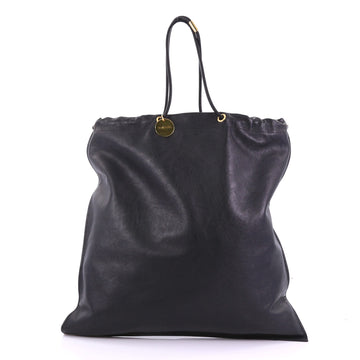Tom Ford Drawstring Tote Bag Leather Large Black 382461
