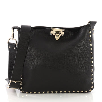 Valentino Model: Rockstud Flip Lock Messenger Bag Leather Small Black 38254/2