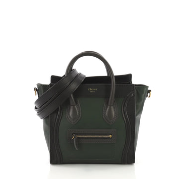 Celine Model: Tricolor Luggage Handbag Leather Nano Black 38254/3