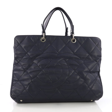 Chanel Timeless CC Soft Zip Tote Quilted Caviar XL Blue 3826012