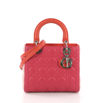 Christian Dior Tricolor Lady Dior Handbag Cannage Quilt 382606
