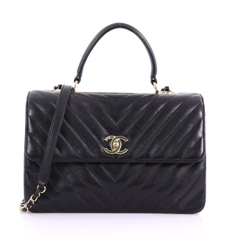 Chanel Trendy CC Top Handle Bag Chevron Lambskin Medium 382611