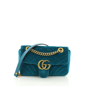 Gucci GG Marmont Flap Bag Matelasse Velvet Mini