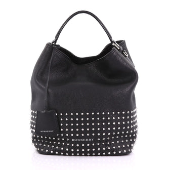 Burberry Susanna Bag Studded Leather Medium Black 382671