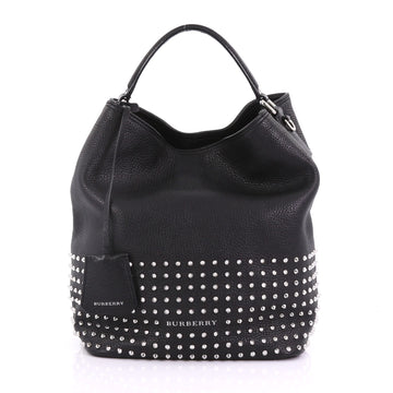  Burberry Susanna Bag Studded Leather Medium Black 382671