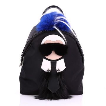 Fendi Karlito Backpack Nylon with Fur Large Black 3828110