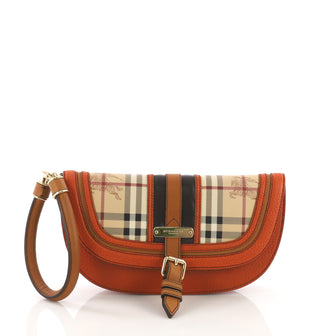 Burberry Pellerin Wristlet Clutch Haymarket Coated 3828112