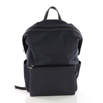 Fendi Model: Front Pocket Monster Backpack Nylon and Leather Large Blue 38281/14