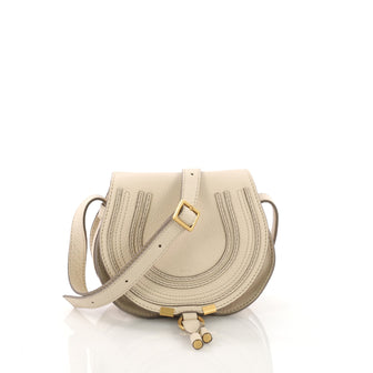 Chloe Marcie Crossbody Bag Leather Mini White 382811