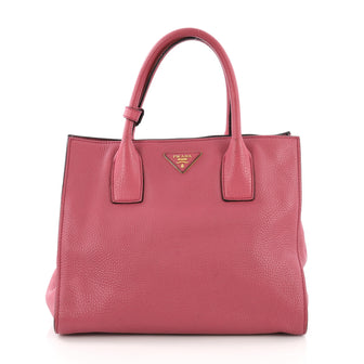 Prada Twin Shopping Tote Vitello Daino Medium Pink 382822
