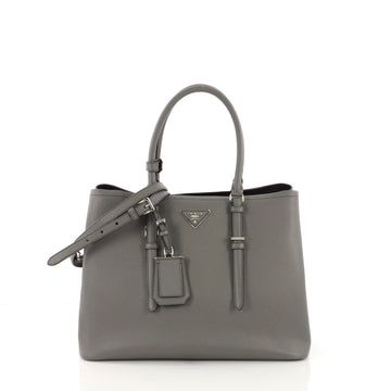 Prada Cuir Covered Strap Double Tote Saffiano Leather 382832