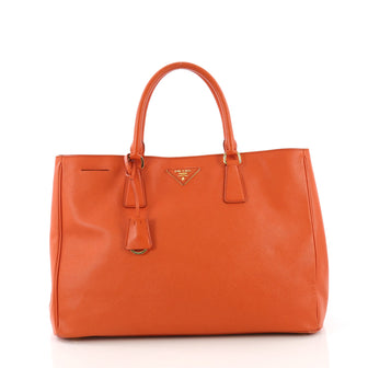 Prada Lux Open Tote Saffiano Leather Large Orange 382842
