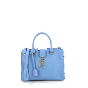 Saint Laurent Monogram Cabas Downtown Leather Baby Blue 382852