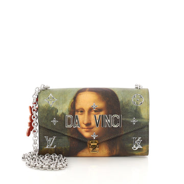 ouis Vuitton Model: Chain Wallet Limited Edition Jeff Koons Da Vinci Print Canvas Green 38286/1