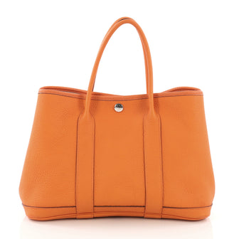 Hermes Garden Party Tote Leather 30 Orange 383013