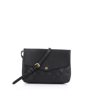 Louis Vuitton Twice Handbag Monogram Empreinte Leather Black 383081