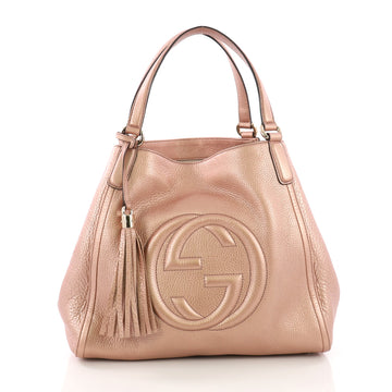 Gucci Soho Shoulder Bag Leather Medium Pink 383111