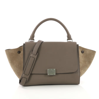 Celine Trapeze Handbag Leather Small - Designer Handbag Gray 3831122
