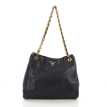 Prada Chain Tote Soft Calfskin Large - Designer Handbag Blue 3831128