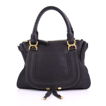 Chloe Marcie Shoulder Bag Leather Medium Black 383117