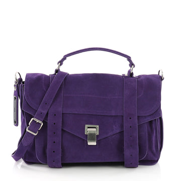Proenza Schouler PS1 Satchel Suede Medium Purple 383161