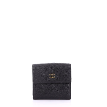 Chanel CC Compact Wallet Quilted Caviar - Designer Handbag Black 383264