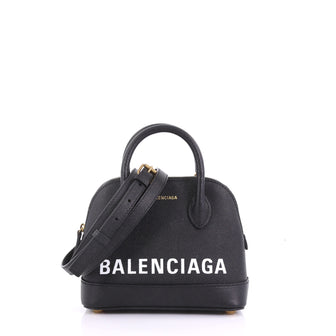 Balenciaga Ville Logo Bag Leather XXS Blue 383301