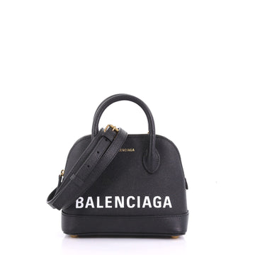 Balenciaga Ville Logo Bag Leather XXS Blue 383301