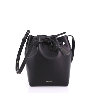 Mansur Gavriel Bucket Bag Leather Mini Black 383321