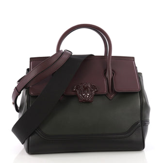 Versace Palazzo Medusa Empire Handbag Leather Large Green 383451