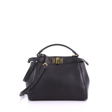 Fendi Peekaboo Handbag Leather Mini - Designer Handbag 383501