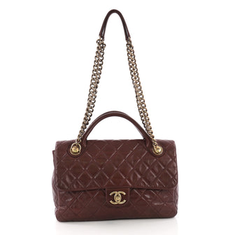  Chanel Model: Castle Rock Flap Bag Quilted Glazed Calfskin Medium Purple 38356/1