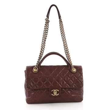  Chanel Model: Castle Rock Flap Bag Quilted Glazed Calfskin Medium Purple 38356/1
