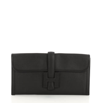 Hermes Jige Elan Clutch Epsom 29 Black