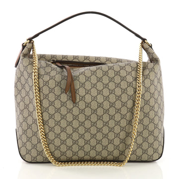 Gucci Chain Hobo GG Coated Canvas Large - Designer Handbag Brown 3839601