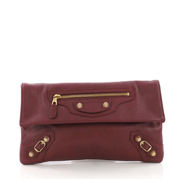 Balenciaga Envelope Clutch Giant Studs Leather Red 384012